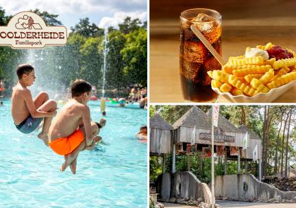 Entree buitenzwembad of minigolf + friet en frisdrank of pizza