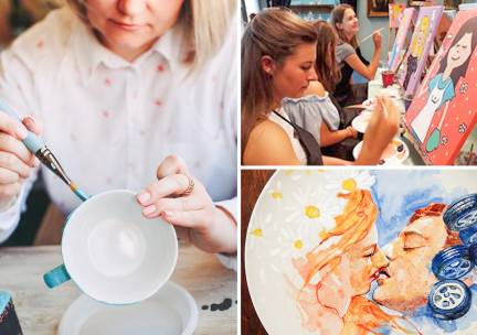 Workshop schilderen, glas of porselein schilderen of boetseren (2 of 3 uur)