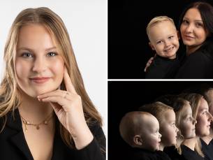 Fotoshoot (1 tot 5 personen) in studio of op locatie + 5 digitale foto's