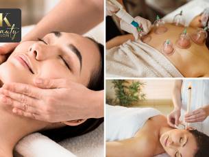 Oorkaarsbehandeling + gezichtsmassage + evt. cupping (30 of 60 min)