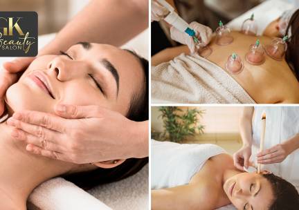 Oorkaarsbehandeling + gezichtsmassage + evt. cupping (30 of 60 min)