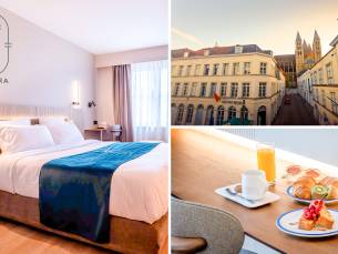 Overnachting voor 1 of 2 personen + ontbijt + late check-out in hartje Doornik