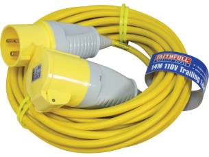 Sirius Extension Trailing Lead 16 amp Heavy Duty Yellow Cable 110v