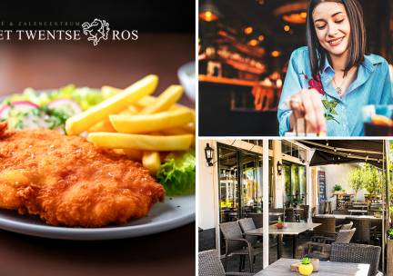 2-gangen schnitzeldiner + mandje stokbrood bij Het Twentse Ros