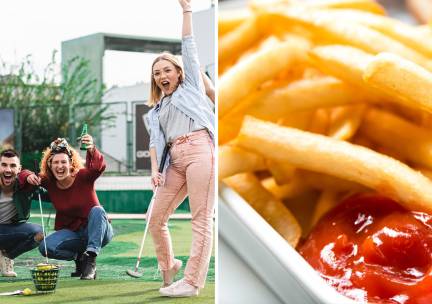 18 holes minigolf + friet met saus bij Recreatiecentrum DÃºndelle