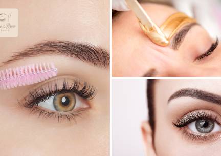 Wenkbrauw- of wimperbehandeling naar keuze