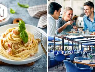 Pizza of pasta naar keuze of 2-gangenlunch of-diner aan het strand van Scheveningen