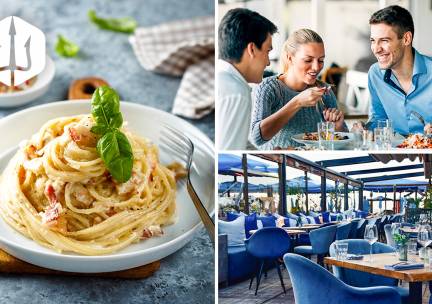 Pizza of pasta naar keuze of 2-gangenlunch of-diner aan het strand van Scheveningen