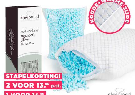 Aanpasbaar Ergonomisch Comfort Kussen - Met Verkoelende Zijde! ...