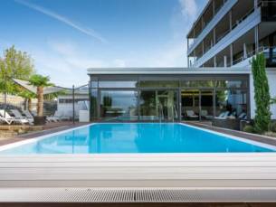Idyllisch Bodenmeer panorama in een exclusief wellness hotel