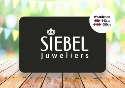 Waardebon t.w.v. &euro;50 of &euro;100 te besteden bij Siebel Juweliers