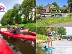 Huur kano, boot, sloep (4 uur), SUP (2 uur) of waterfiets (1 uur)