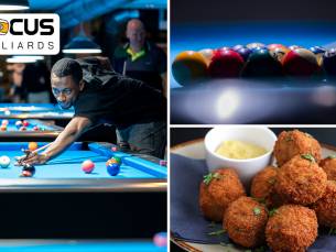 Poolen of snookeren + bittergarnituur (8 stuks)