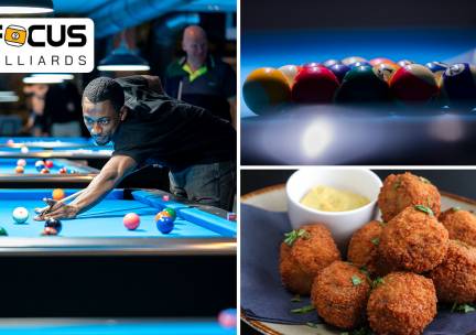 Poolen of snookeren + bittergarnituur (8 stuks)