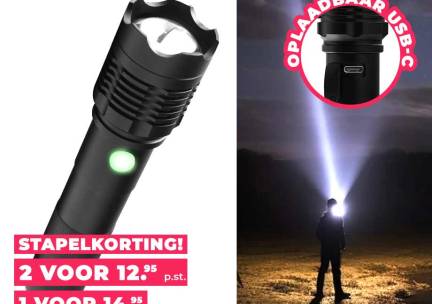 SEVVA® Oplaadbare Militaire Zaklamp - Tot 40x Feller Dan Een Gewone Zaklam ...