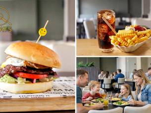 Hoofdgerecht naar keuze + friet + saus + drankje