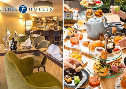 High Tea, High Wine, High Beer of High Bubbles voor 2 bij Fletcher Hotels