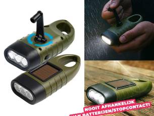 Noodzaklamp 1+1 GRATIS - Met Zwengel En Solar Voor Gebruik Zonder Batterije ...