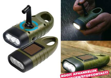 Noodzaklamp 1+1 GRATIS - Met Zwengel En Solar Voor Gebruik Zonder Batterije ...