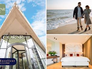 Overnachting voor 2 + ontbijt + late check-out bij The CORNR Hotel aan de Belgische kust