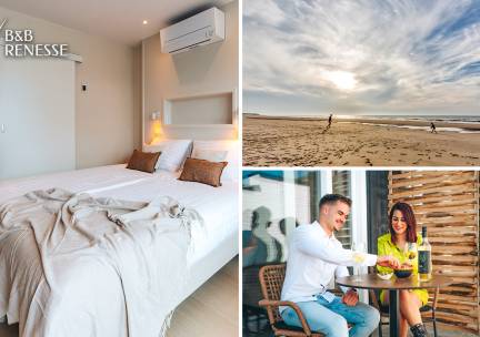 1 of 2 overnachting(en) voor 2 + fles wijn in Renesse aan zee