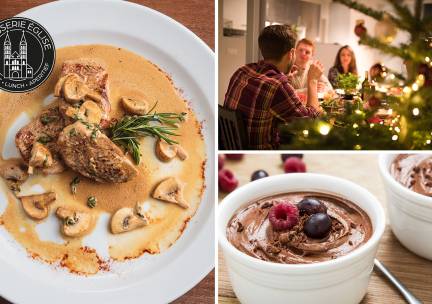 4-gangen kerstdiner voor bezorgen of afhalen bij Brasserie Ãglise