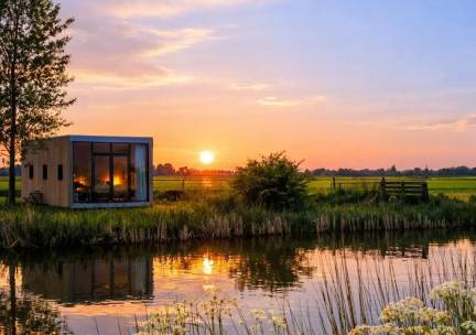 ???? Back to nature: verblijf in een luxe Tiny House Cabin tussen de bomen en verken het Friese Weidum!
