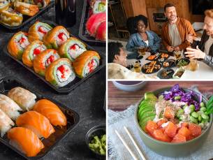 Pokébowl + frisdrank of sushibox (30 of 32 stuks) voor afhaal bij De Golden Sushi
