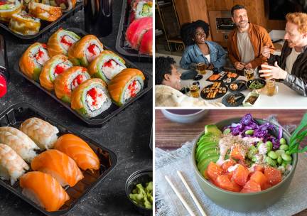 Pokébowl + frisdrank of sushibox (30 of 32 stuks) voor afhaal bij De Golden Sushi