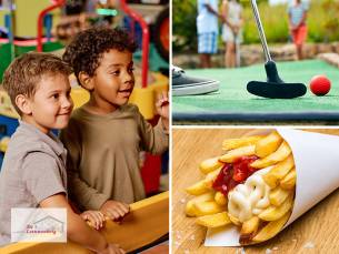 Entree speelparadijs of midgetgolf + patat bij De Leeuwenborg