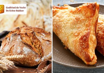 Brood naar keuze + 4 appelflappen voor afhaal bij Godfried de Vocht De Echte Bakker