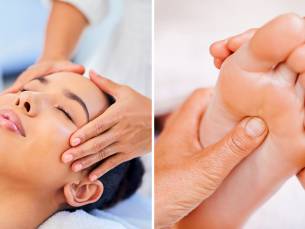 Voetreflexbehandeling + hoofd- en gezichtsmassage (75 min)