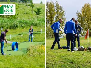 Fungolf of voetgolf + bittergarnituur bij Pitch&Putt Golf Doetinchem