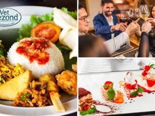 Indonesische rijsttafel + nagerecht bij Vet Gezond