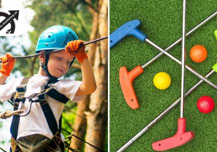 Klimpark (2 uur) + mini- of discgolf (1 uur) bij Mastworp Uden