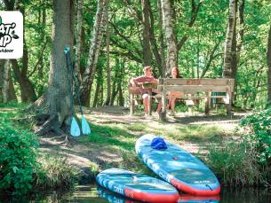 Huur 2,5 uur een sup of een megasup (4-14 pers) + materiaal + flesje water