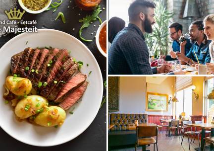 2- of 3-gangendiner Ã  la carte bij GrandcafÃ©-EetcafÃ© De Majesteit