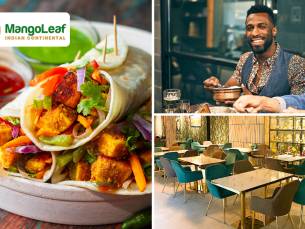 Indiase 2-gangen keuzelunch + warme drank bij Mango Leaf