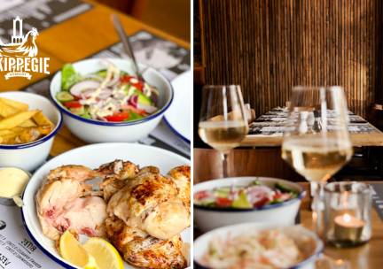 Halve kip, kipschnitzel, kipburger of kipsatÃ© bij 't Kippegie