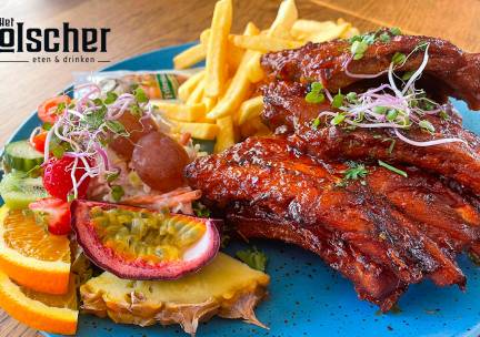 Onbeperkt spareribs + friet + rauwkost + mayonaise bij Het Bolscher