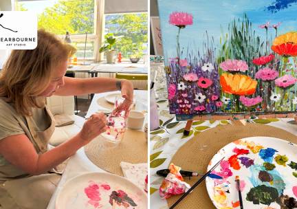 Workshop naar keuze o.a. schilderen op doek, porselein en glas (2 of 3 uur)