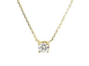 Zirkonia Solitär Collier Silber vergoldet