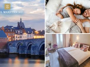 Overnachting voor 2, 3 of 4 + ontbijt + evt. fles cava of meer in hartje Maastricht