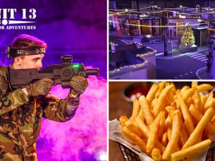 Lasergame (1 of 2 uur) + friet + eventueel Laser Maze (1 uur)