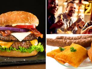 Snacks of burger naar keuze + patat + saus + frisdrank