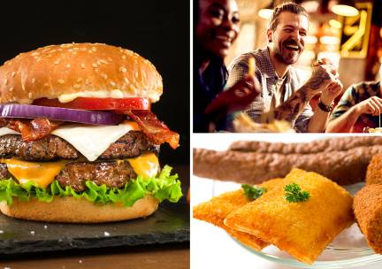 Snacks of burger naar keuze + patat + saus + frisdrank