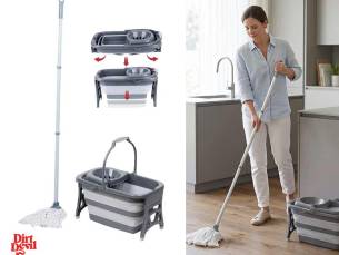 Dirt Devil Mop Met Opvouwbare Emmer - Compact Opbergen Tot Slechts 9cm Hoog ...