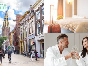 Overnachting(en) voor 2 + ontbijt + prosecco in hartje Groningen