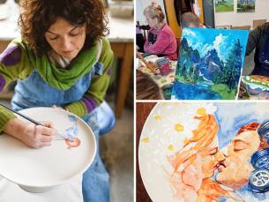 Workshop schilderen, glas of porselein schilderen of boetseren (2 of 3 uur)