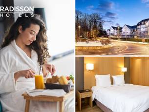 Overnachting voor 2 + ontbijt + wellness + drankje + late check-out bij Radisson Blu Balmoral Hotel